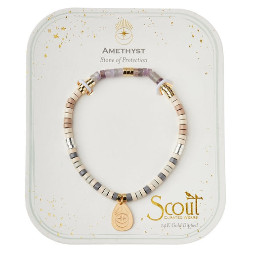 Scout Curated Wears : Stone Intention Charm Bracelet - Amethyst/Gold - Scout Curated Wears : Stone Intention Charm Bracelet - Amethyst/Gold