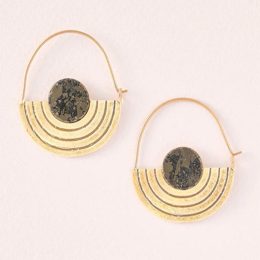 Scout Curated Wears : Stone Orbit Earring - Pyrite/Gold - Scout Curated Wears : Stone Orbit Earring - Pyrite/Gold