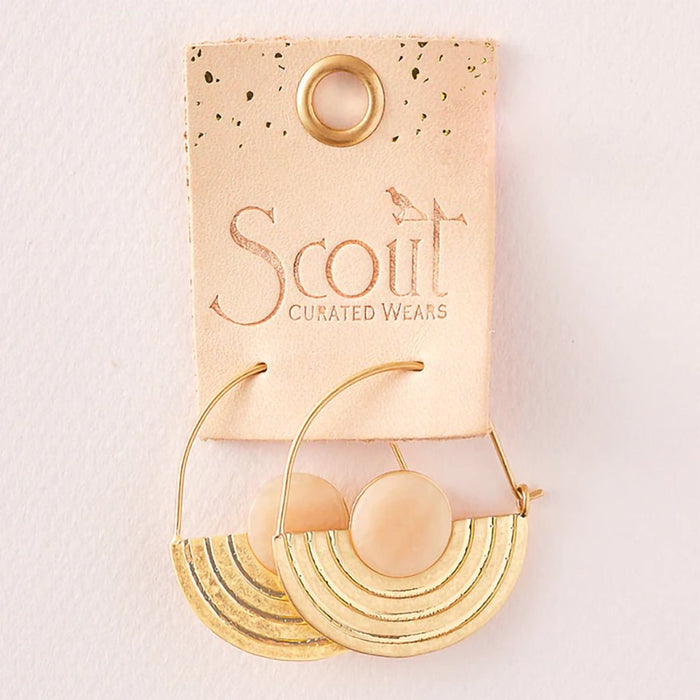 Scout Curated Wears : Stone Orbit Earring - Sunstone/Gold - Scout Curated Wears : Stone Orbit Earring - Sunstone/Gold