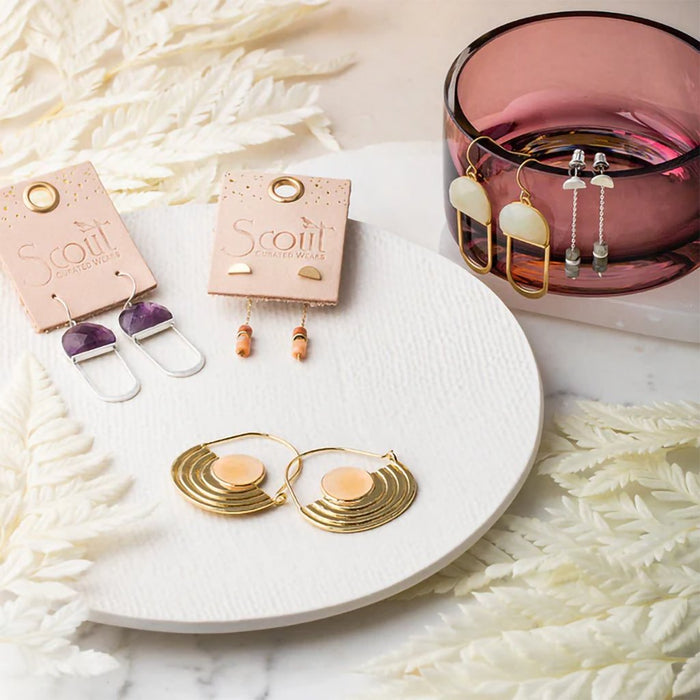 Scout Curated Wears : Stone Orbit Earring - Sunstone/Gold - Scout Curated Wears : Stone Orbit Earring - Sunstone/Gold