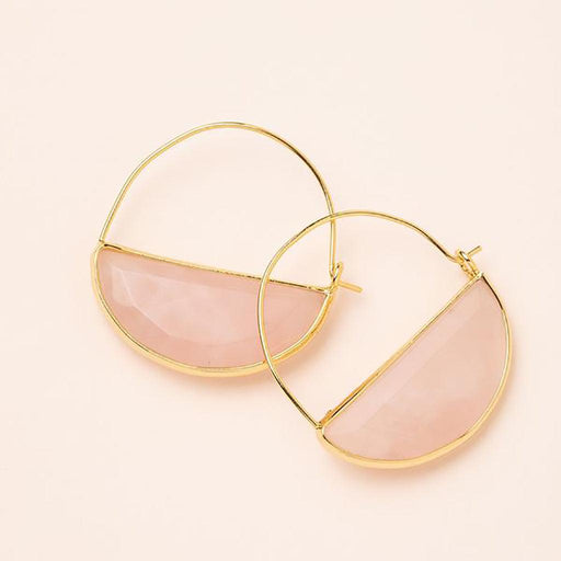 Scout Curated Wears : Stone Prism Hoop - Rose Quartz/Gold -
