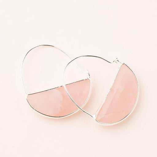Scout Curated Wears : Stone Prism Hoop - Rose Quartz/Silver -