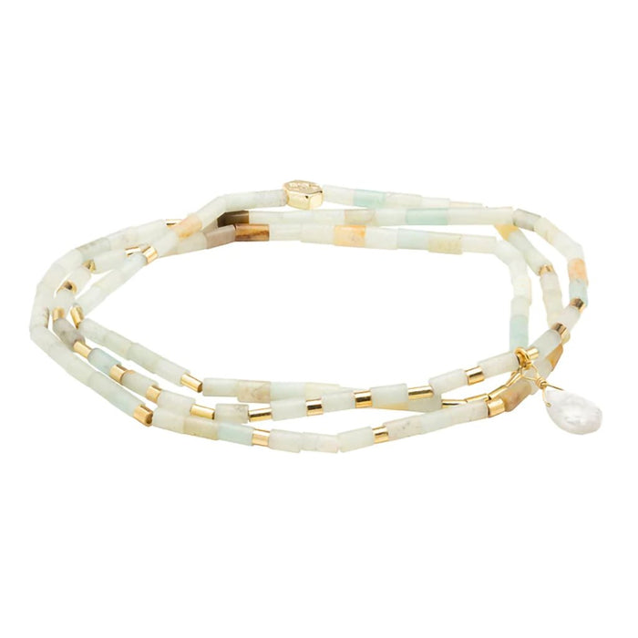 Scout Curated Wears : Teardrop Stone Wrap Amazonite/Howlite/Gold - Stone of Courage - Scout Curated Wears : Teardrop Stone Wrap Amazonite/Howlite/Gold - Stone of Courage