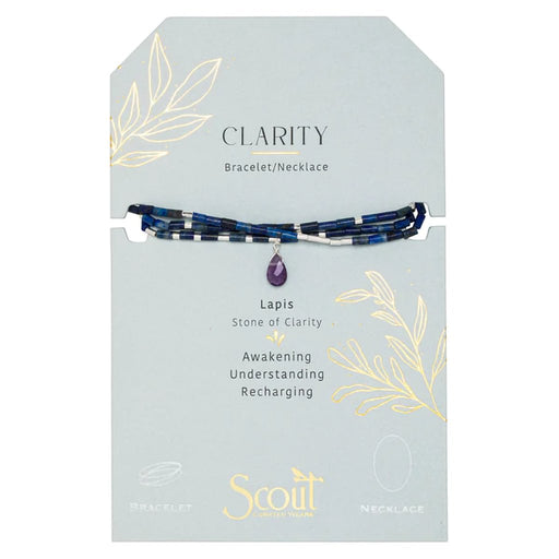 Scout Curated Wears : Teardrop Stone Wrap Lapis/Amethyst/Silver - Stone of Clarity - Scout Curated Wears : Teardrop Stone Wrap Lapis/Amethyst/Silver - Stone of Clarity