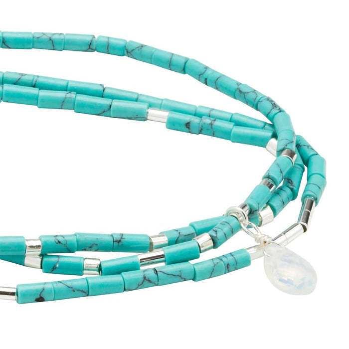 Scout Curated Wears : Teardrop Stone Wrap Turquoise/Opalite/Silver - Stone of Calm - Scout Curated Wears : Teardrop Stone Wrap Turquoise/Opalite/Silver - Stone of Calm