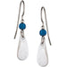 Silver Forest Earrings - Blue Bead Silver Teardrop -