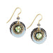 Silver Forest Earrings - Genuine Abalone with Layered Disks Dangle Earrings -