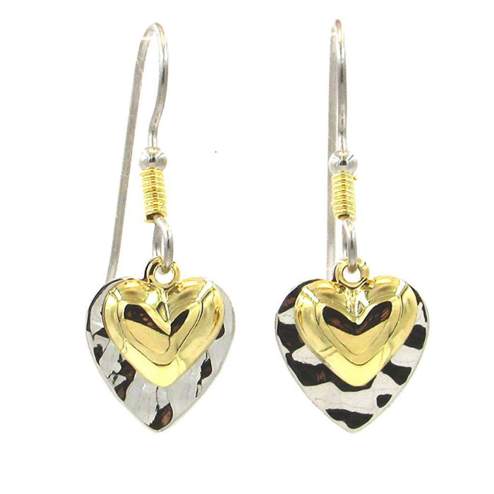 Silver Forest Earrings - Gold/Silver Hearts Earrings -