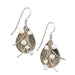 Silver Forest Earrings - Hammered Silver Crystal Beads Teardrop Earrings -