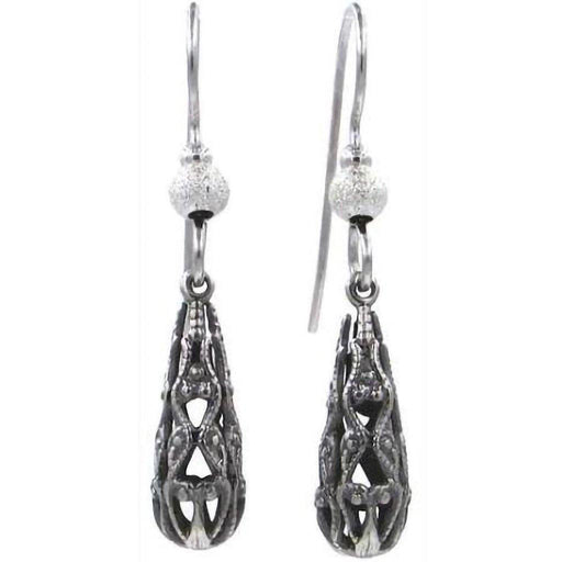 Silver Forest Earrings - Silver Briolette Shape & Bead Earrings -