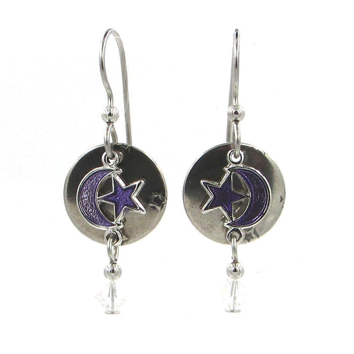 Silver Forest Earrings - Silver Moon & Star Drop Earrings - Silver Forest Earrings - Silver Moon & Star Drop Earrings - Annies Hallmark and Gretchens Hallmark, Sister Stores