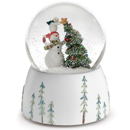 Snowmen Topping the Christmas Tree with a Star Musical Snow Globe, 5.75" - Snowmen Topping the Christmas Tree with a Star Musical Snow Globe, 5.75" - Annies Hallmark and Gretchens Hallmark, Sister Stores