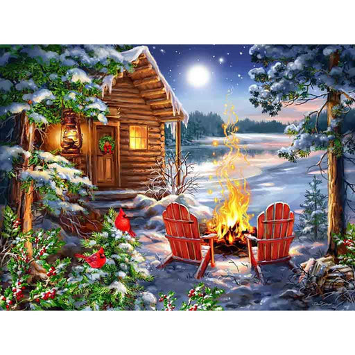 Springbok : Christmas Cabin 500 Piece Jigsaw Puzzle - Springbok : Christmas Cabin 500 Piece Jigsaw Puzzle - Annies Hallmark and Gretchens Hallmark, Sister Stores