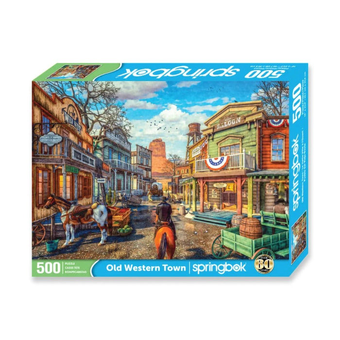 Springbok : Old Western Town 500 Piece Jigsaw Puzzle - Springbok : Old Western Town 500 Piece Jigsaw Puzzle