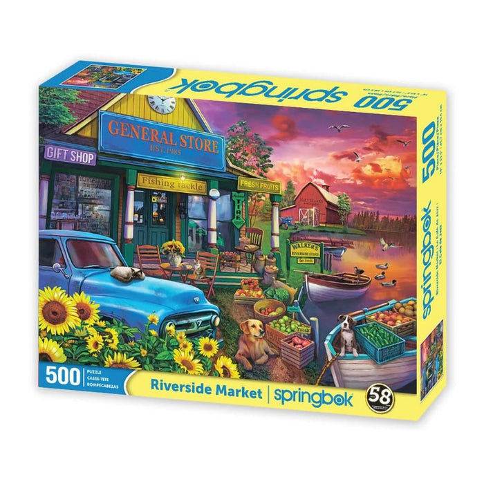 Springbok : Riverside Market 500 Piece Jigsaw Puzzle - Springbok : Riverside Market 500 Piece Jigsaw Puzzle