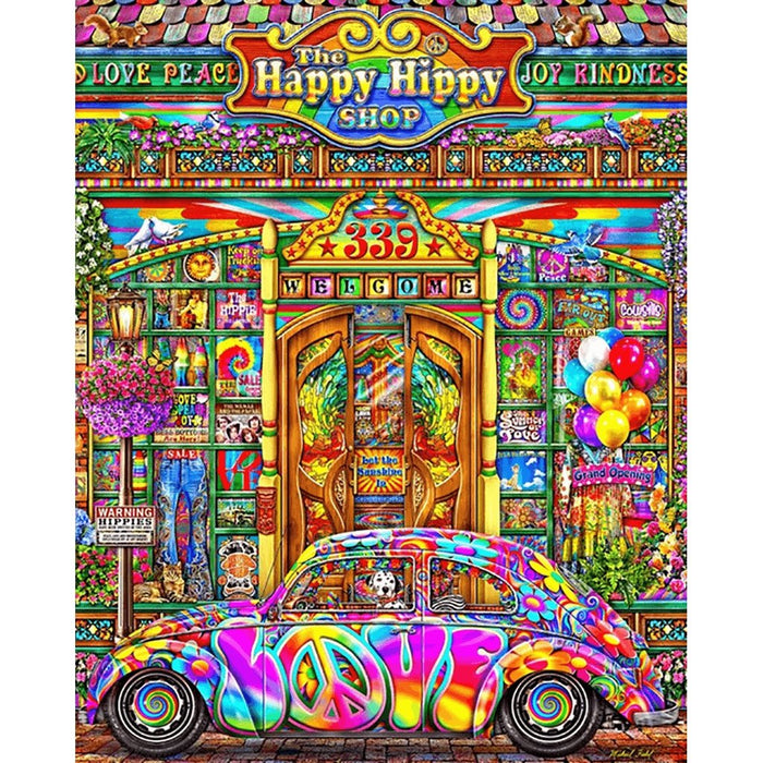 Springbok : The Happy Hippy Shop 1000 Piece Jigsaw Puzzle - Springbok : The Happy Hippy Shop 1000 Piece Jigsaw Puzzle - Annies Hallmark and Gretchens Hallmark, Sister Stores