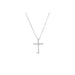 Stia : Charm & Chain Necklace Prong Cross in Silver - Stia : Charm & Chain Necklace Prong Cross in Silver