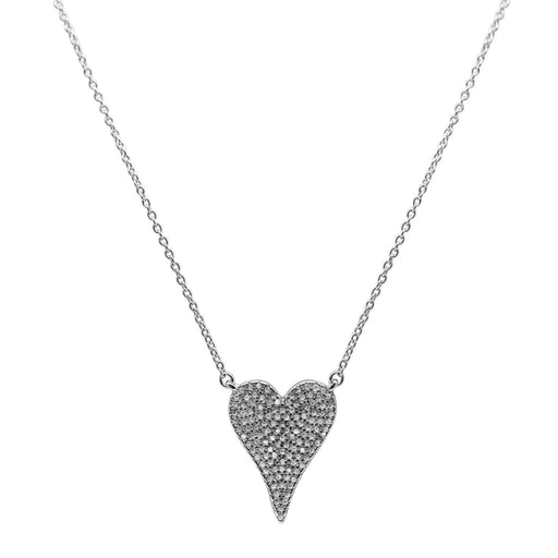 Stia : Dripping CZ Heart Necklace - Stia : Dripping CZ Heart Necklace