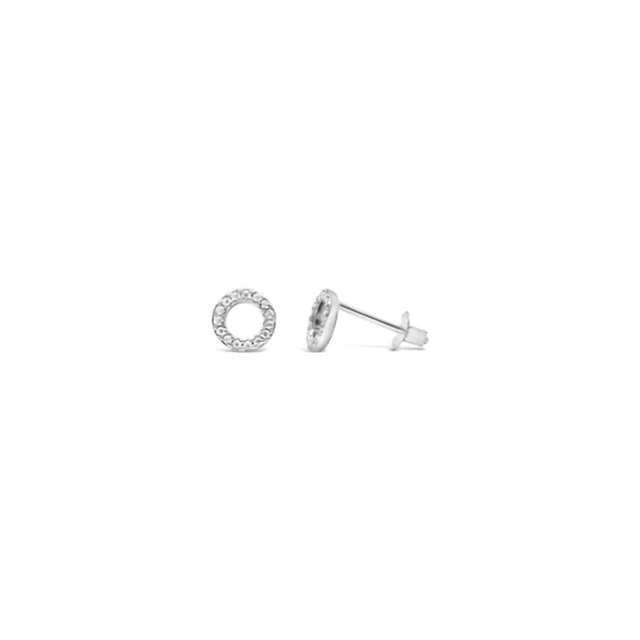 Stia : Pavé Circle Sterling Stud in Silver -