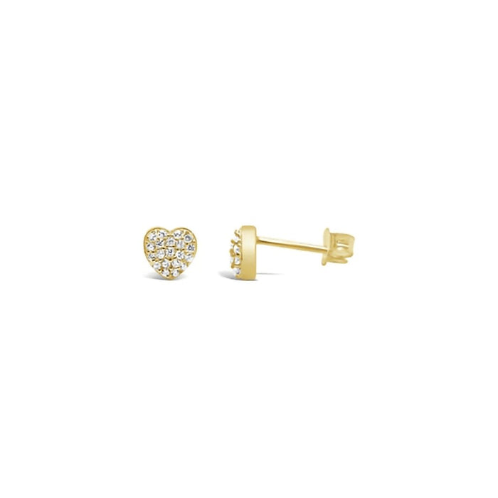 Stia : Pavé Heart Sterling Stud in Gold Plating -