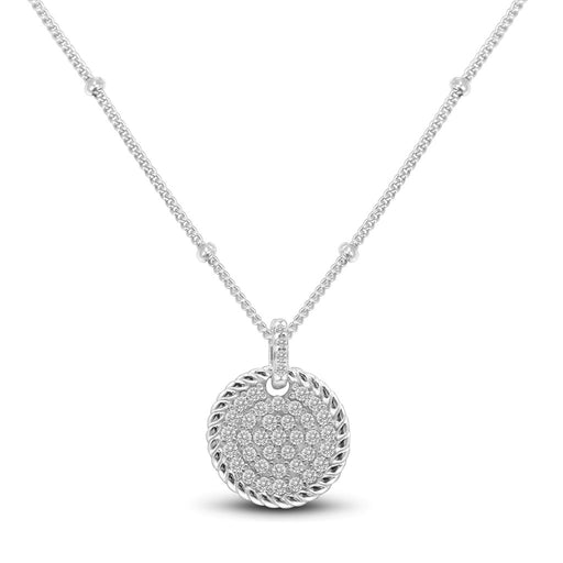 Stia : Pavé Rope Disk in Sterling Silver - Stia : Pavé Rope Disk in Sterling Silver