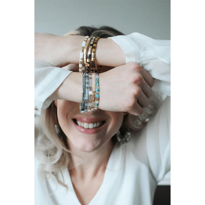 Stia : Skylar Paige - Self Love - Morse Code Tila Beaded Bracelet - Trusting Tortoise -