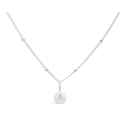 Stia : Stia Couture Brands Mini Disk Letter Necklace "A" Silver -