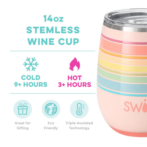 Swig : Good Vibrations Stemless Wine Cup (14oz) - Swig : Good Vibrations Stemless Wine Cup (14oz)