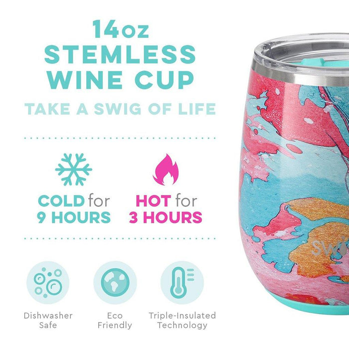 Swig : Stemless Wine Cup in Cotton Candy -