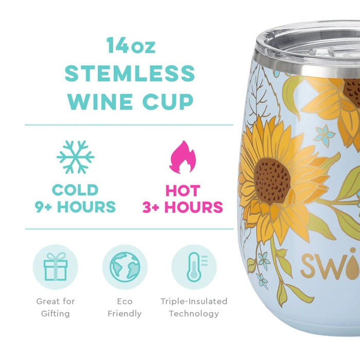 Swig : Sunkissed Stemless Wine Cup (14oz) - Swig : Sunkissed Stemless Wine Cup (14oz)