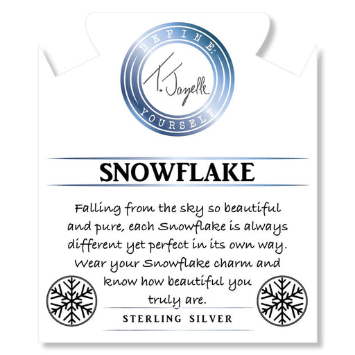 T. Jazelle : Blue Agate Gemstone Bracelet with Snowflake Opal Sterling Silver Charm - T. Jazelle : Blue Agate Gemstone Bracelet with Snowflake Opal Sterling Silver Charm