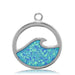 T. Jazelle : Blue Agate Stone Bracelet with Deep as the Ocean Sterling Silver Charm -