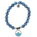 T. Jazelle : Blue Agate Stone Bracelet with Deep as the Ocean Sterling Silver Charm -