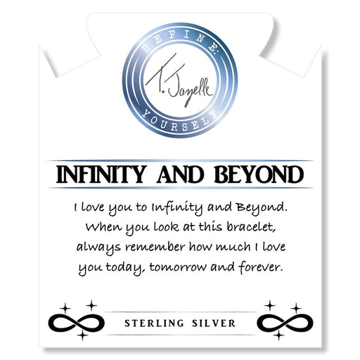 T. Jazelle : Blue Agate Stone Bracelet with Infinity and Beyond Sterling Silver Charm -
