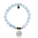 T. Jazelle : Blue Aquamarine Stone Bracelet with Healing Sterling Silver Charm -
