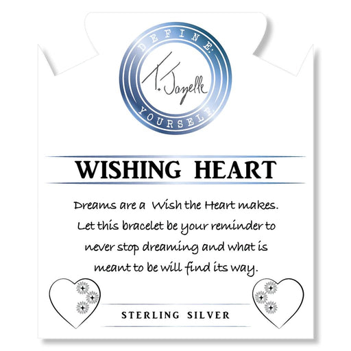 T. Jazelle : Blue Calcite Gemstone Bracelet with Wishing Heart Sterling Silver Charm - T. Jazelle : Blue Calcite Gemstone Bracelet with Wishing Heart Sterling Silver Charm