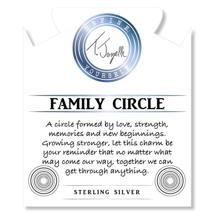 T. Jazelle : Celestine Stone Bracelet with Family Circle Sterling Silver Charm -