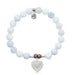 T. Jazelle : Celestine Stone Bracelet with Heart Opal Sterling Silver Charm -