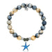 T. Jazelle : Dream Tiger's Eye Stone Bracelet with Star of the Sea Sterling Silver Charm -