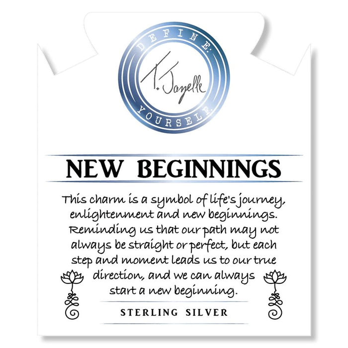 T. Jazelle : Earth Jasper Stone Bracelet with New Beginnings Sterling Silver Charm -