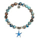 T. Jazelle : Earth Jasper Stone Bracelet with Star of the Sea Sterling Silver Charm -