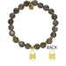 T. Jazelle : Gold Collection - Black Moonstone Stone Bracelet with Unbreakable Gold Charm -