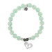 T. Jazelle : Green Angelite Bracelet with Baby Feet Sterling Silver Charm -