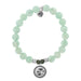T. Jazelle : Green Angelite Bracelet with Palm Tree Sterling Silver Charm -