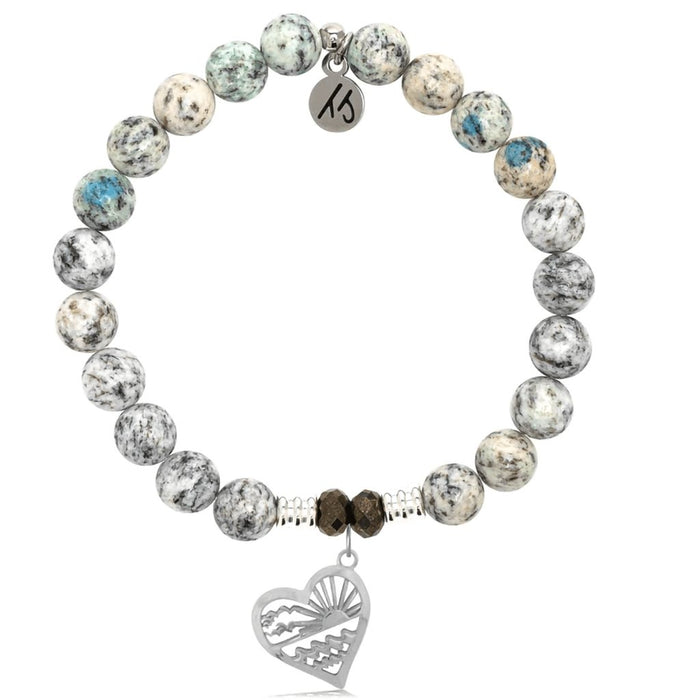 T. Jazelle : K2 Stone Bracelet with Seas the Day Sterling Silver Charm -