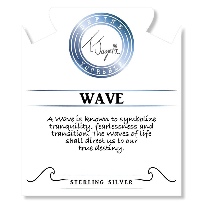 T. Jazelle : Moonstone Stone Bracelet with Wave Sterling Silver Charm -