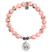 T. Jazelle : Pink Shell Stone Bracelet with Cardinal Sterling Silver Charm -