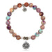 T. Jazelle : Purple Jasper Stone Bracelet with Sunflower Sterling Silver Charm -