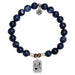 T. Jazelle : Sodalite Stone Bracelet with Moon and Back Sterling Silver Charm -