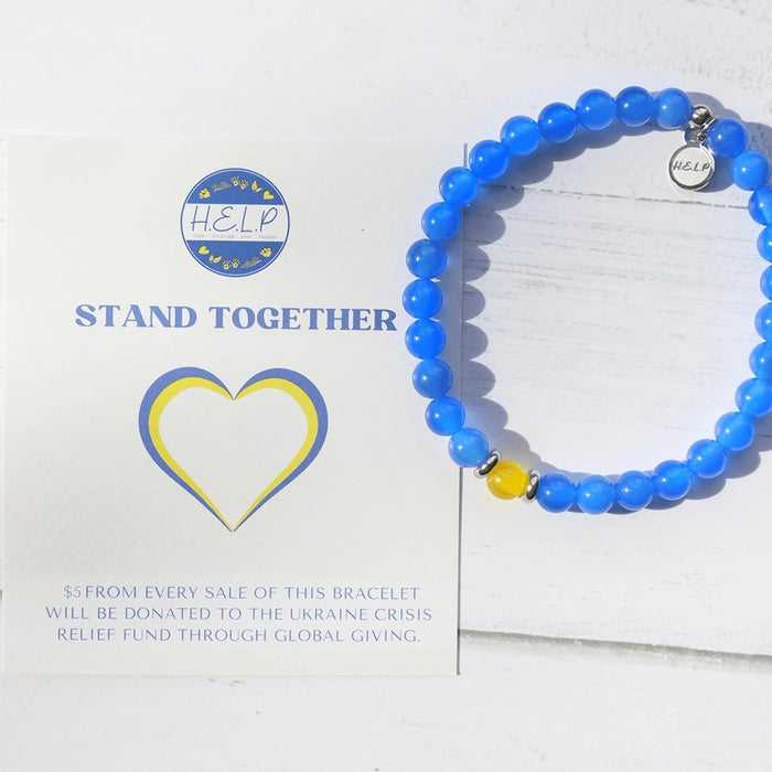 T. Jazelle : Stand Together Ukraine Beaded Bracelet -